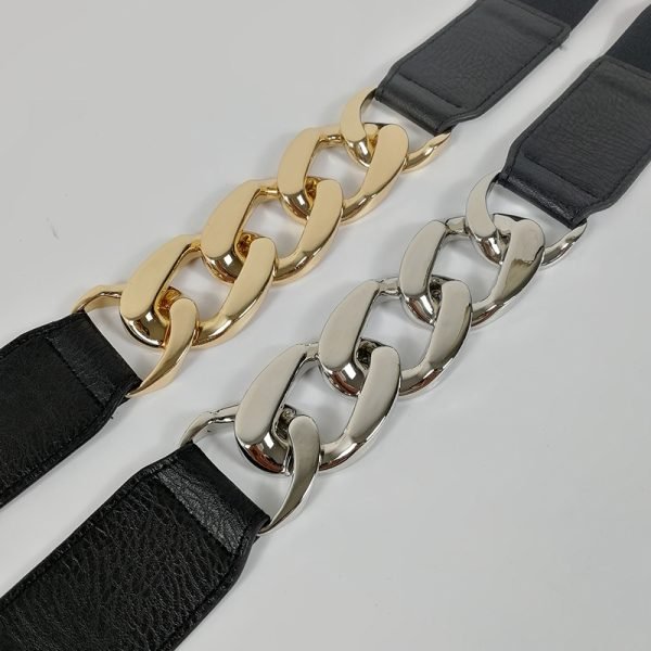 Women's Stretch Belt in Silver or Gold Chain - Image 4