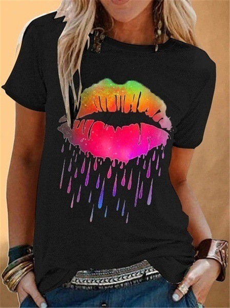 Women's T Shirt Lips - Image - Zabaro.com