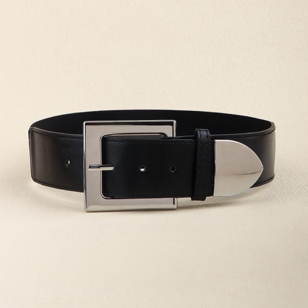 Women's Oversize Chrome Buckle Belt - Image 4